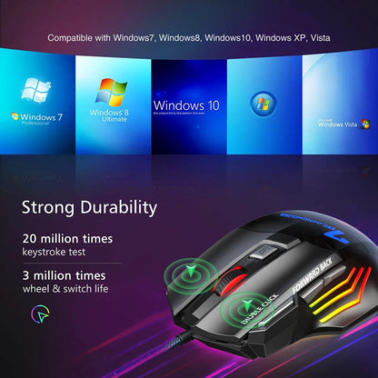 Ergonomic Wired Gaming Mouse LED 5500