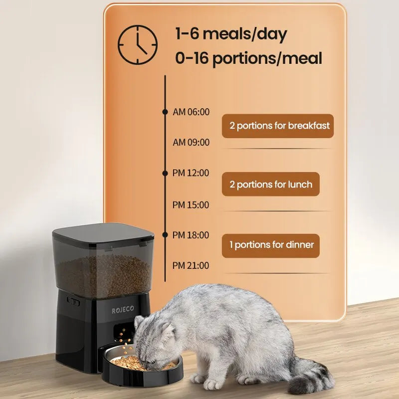 ROJECO 2L Automatic Pet Feeder Button Version