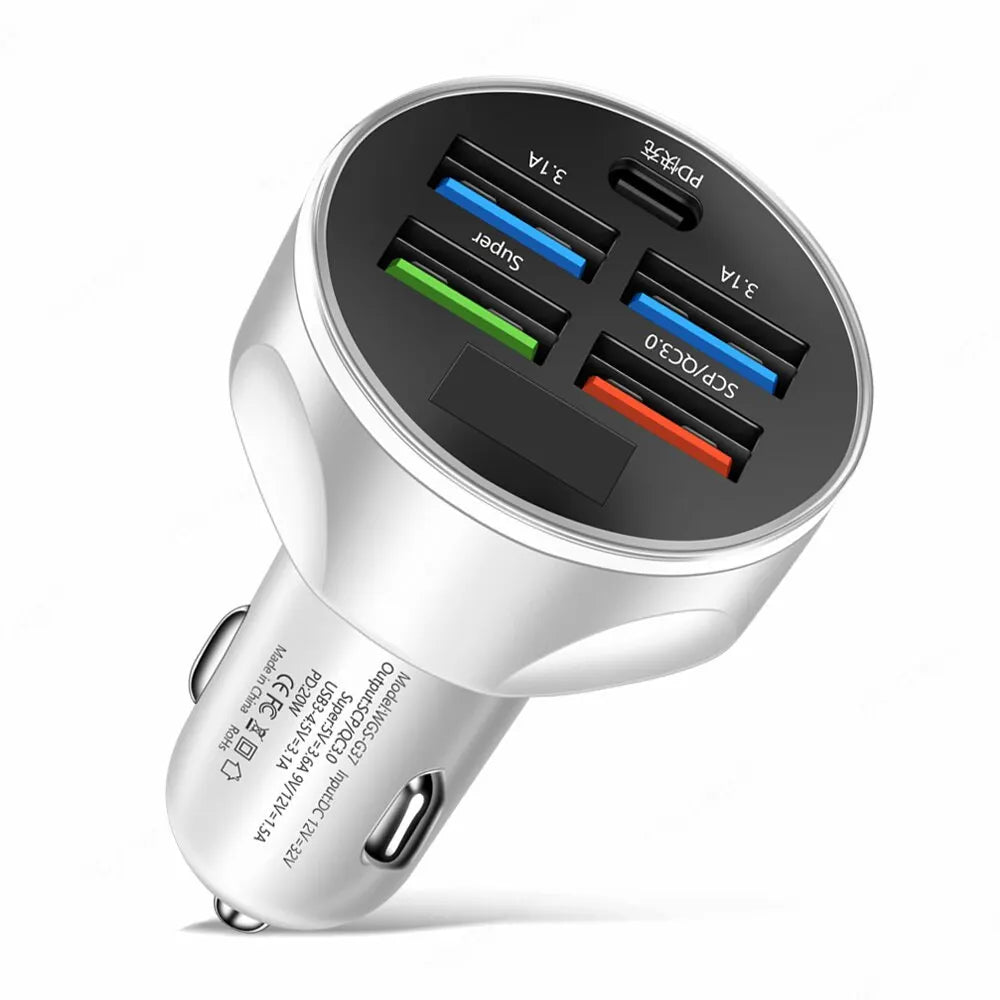 Car Charger USB and Type C Fast Charging