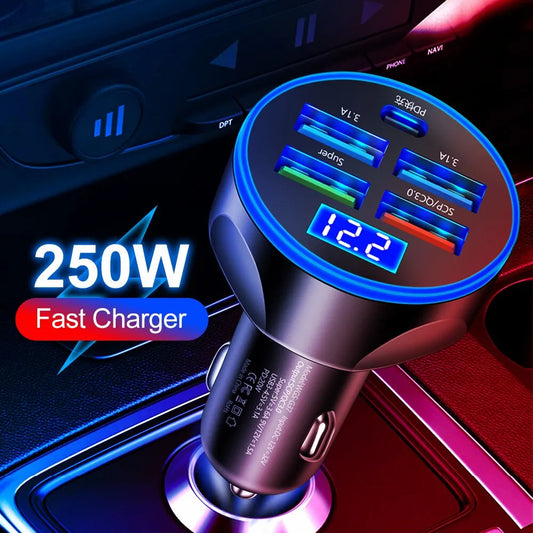 Car Charger USB and Type C Fast Charging