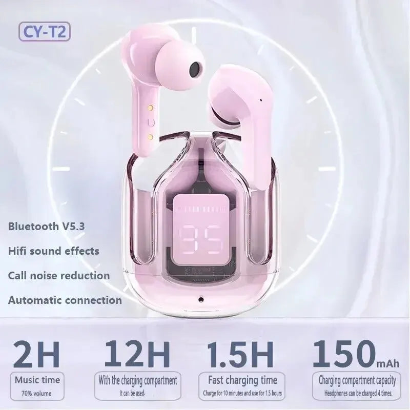 T2 Wireless Bluetooth Earphone Transparent