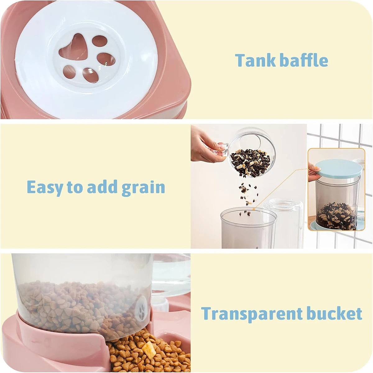 Cat Feeder and Water Dispenser Set.