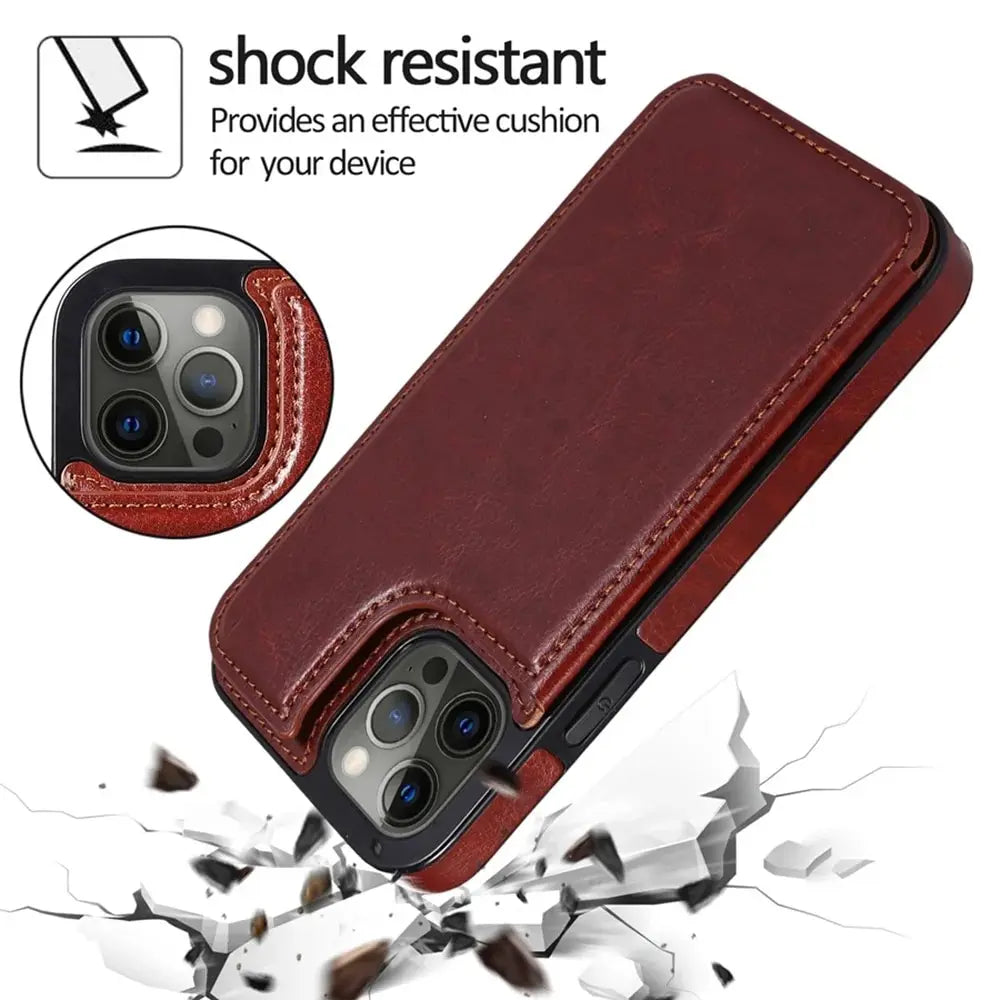 Leather Wallet Case for iPhone