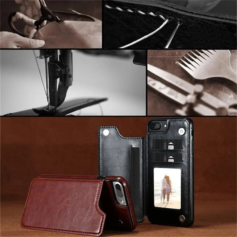 Leather Wallet Case for iPhone