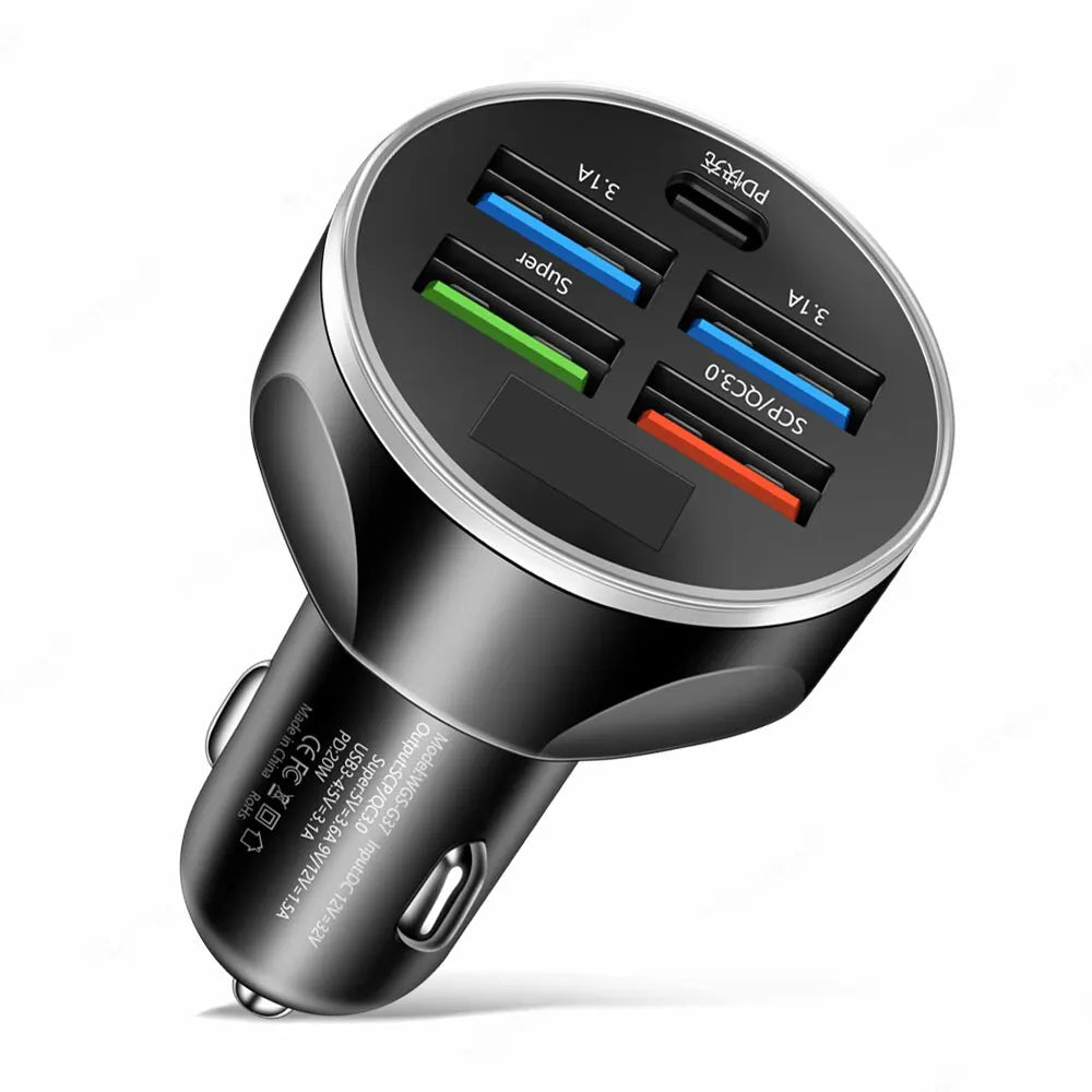 Car Charger USB and Type C Fast Charging