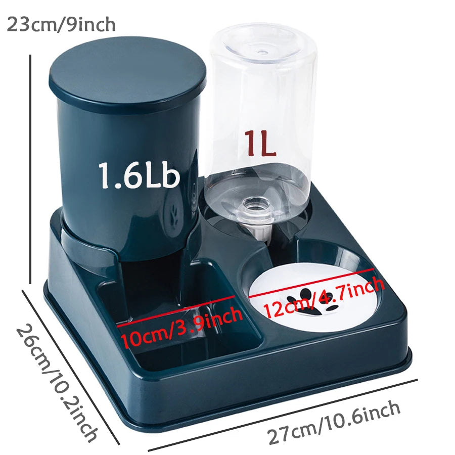 Cat Feeder and Water Dispenser Set.