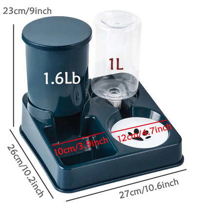 Cat Feeder and Water Dispenser Set.
