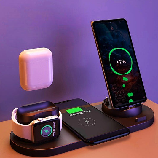 Wireless Charger For IPhone and Watch 6 In 1 Charging Dock Station